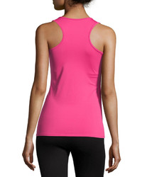Neiman Marcus Perforated Flap Front Tank Hot Pink