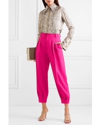 Gucci Cropped Pleated Wool Tapered Pants