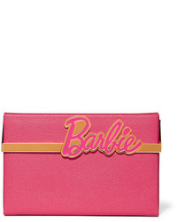 Hot Pink Textured Leather Clutch