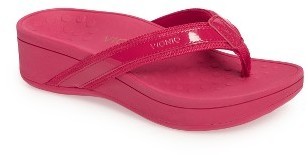 hot pink wedge flip flops