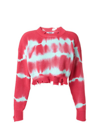 Hot Pink Tie-Dye Cropped Sweater