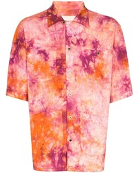 Hot Pink Tie-Dye Short Sleeve Shirt