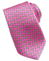 Kiton Tossed Squares Neat Printed Tie Pink