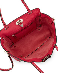 Valentino Rockstud Mini Latch Lock Tote Bag Fuchsia Pink