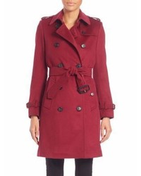 Burberry Kensington Cherry Pink Cashmere Trench Coat