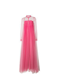 Hot Pink Tulle Evening Dress