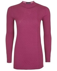 Topshop Mixed Ribbed Funnel Neck Sweater