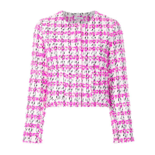 CHANEL Pre-Owned 1990s Checkered Collarless Lamé Tweed Jacket