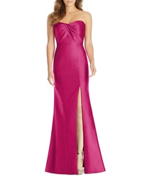 Hot Pink Twill Evening Dress