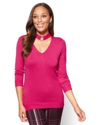New York & Co. 7th Avenue Sweater Collection V Neck Choker