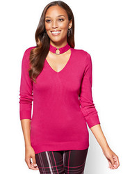 New York & Co. 7th Avenue Sweater Collection V Neck Choker
