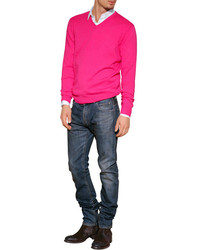 Polo Ralph Lauren Cashmere Pullover In Ultra Pink
