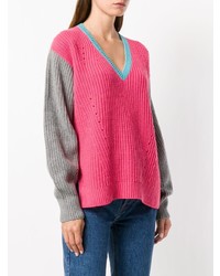 Cruciani Colour Block V Neck Sweater