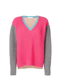 Cruciani Colour Block V Neck Sweater