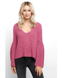 Free People Damsel Pullover V Neck Bell Sleeve