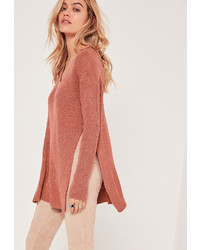 Missguided V Back Sweater Pink