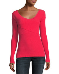 Milly Ribbed Crisscross Pullover