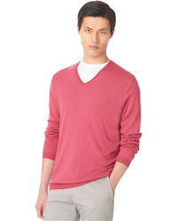 Calvin Klein Silk Cotton Blend V Neck Sweater