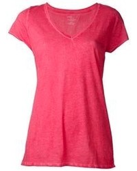 Hot Pink V-neck T-shirt