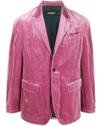 Hot Pink Velvet Blazer
