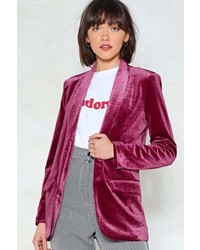 hot pink velvet jacket