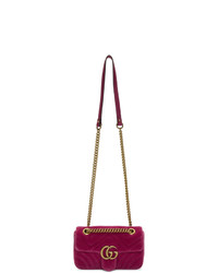 Gucci Pink Mini Velvet Marmont 20 Bag