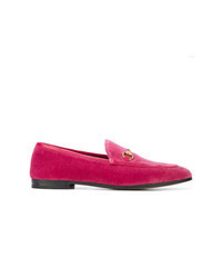 Hot Pink Velvet Loafers