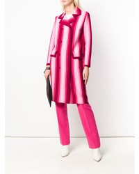 Moschino Striped Double Breasted Coat