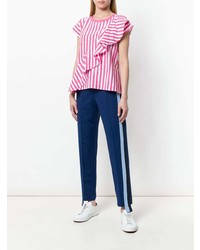 Golden Goose Deluxe Brand Striped Ruffle Blouse