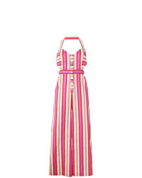 Hot Pink Vertical Striped Jumpsuit