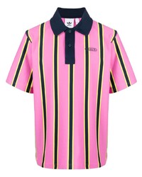Hot Pink Vertical Striped Polo