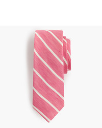 Hot Pink Vertical Striped Silk Tie