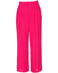 Romwe Pocketed Pleated Rose Palazzo Pants