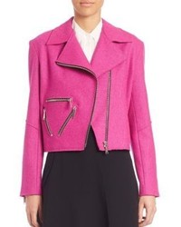 Hot Pink Wool Biker Jacket