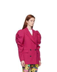 MSGM Pink Ruched Sleeve Blazer