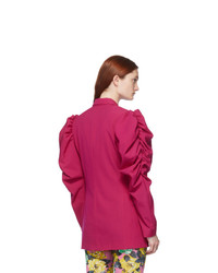 MSGM Pink Ruched Sleeve Blazer