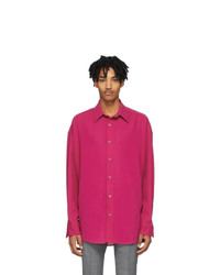 Hot Pink Wool Long Sleeve Shirt