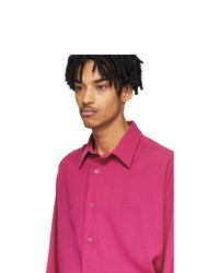 AMI Alexandre Mattiussi Pink Wool Oversized Shirt