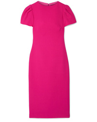 Hot Pink Wool Midi Dress