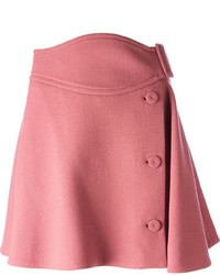 Hot Pink Wool Mini Skirt