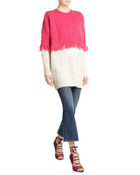 Sjyp Wool Pullover With Fringed Trim