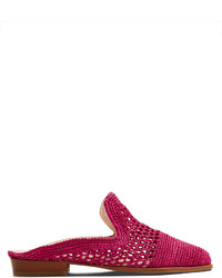 Robert Clergerie Antes Woven Raffia Slip On Loafers