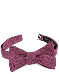 Hot Pink Woven Silk Bow-tie