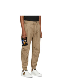 Dolce and Gabbana Beige Patch Cargo Pants