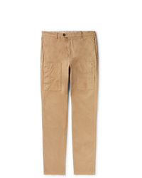Brunello Cucinelli Slim Fit Gart Dyed Stretch Cotton Cargo Trousers