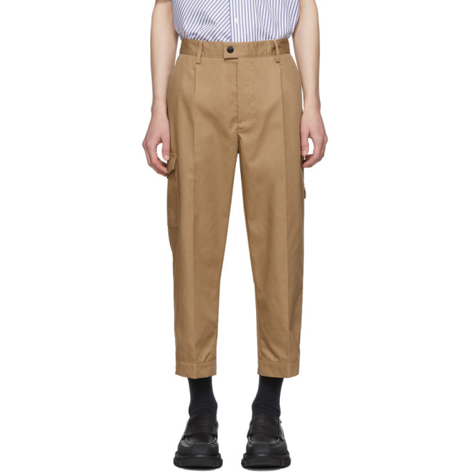 MSGM Tan Gabardine Cargo Pants, $124 | SSENSE | Lookastic