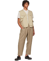 South2 West8 Tan Polyester Trousers