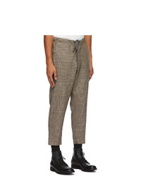 Greg Lauren Brown Wool Houndstooth Trousers