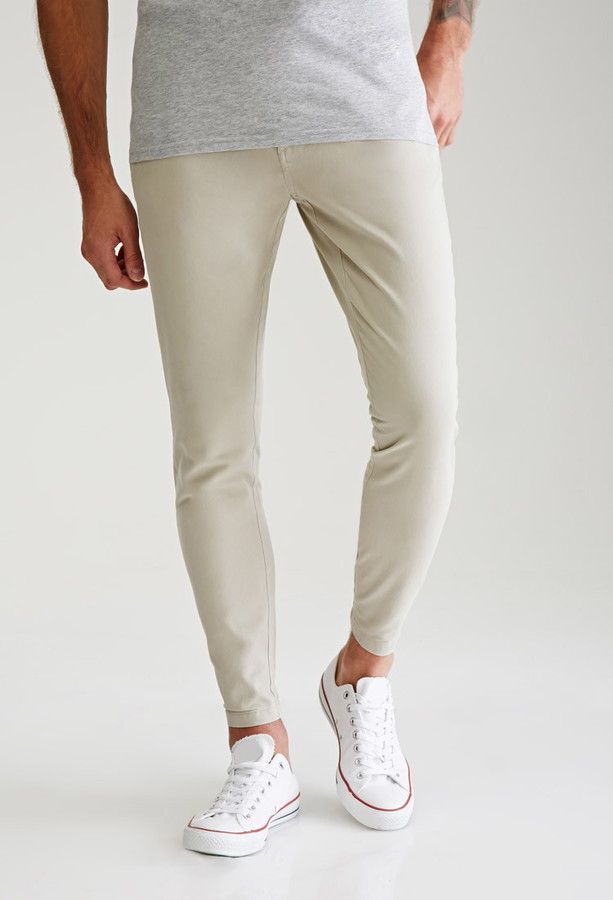 21men 21 Button Tab Ankle Chinos, $85 | Forever 21 | Lookastic