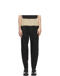 Vejas Beige And Black Dipped Waist Trousers